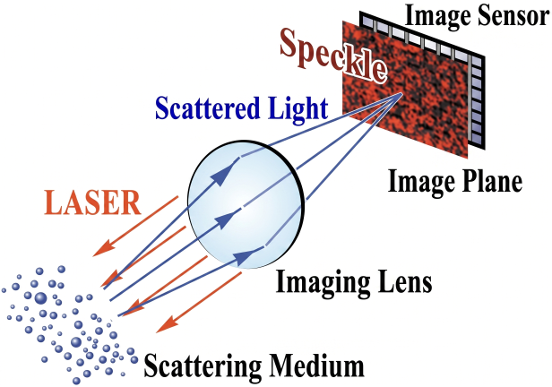 Schematic diagram of the optical system that forms speckles Schematic diagram of the optical system that forms speckles